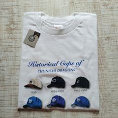 新品　球団承認　中日ドラゴンズ　ヒストリカルキャップ　Tシャツ　白　Sサイズ　The Ritomos Baseball club