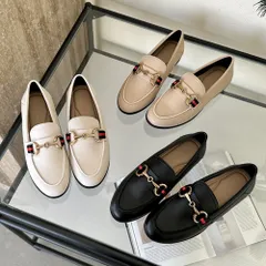 合皮　挿色ポイント　ビットローファー　フラット:3色　送料込