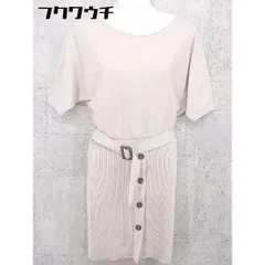 ◇ ◎ rienda リエンダ 半袖 膝丈 ワンピース サイズS アイボリー レディース  【1002802221392】