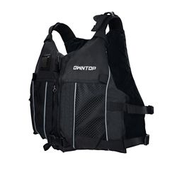 M/L(50-70KG)_ブラック Owntop メンズ レディース フローティングベスト 大人 ジュニア用 ライフジャケット - ポケット 付き 男女兼用 軽量 浮力サポート CE認証 シュノーケリング 釣り ボート 川 遊びに対応、ブラック 50-70KG