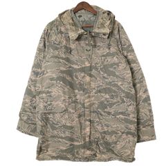 米軍実物 U.S.AIRFORCE レインパーカー ミリタリー ABUカモ (メンズ S) 中古 古着 A1773