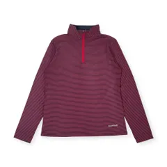 mont-bell モンベル ボーダー ハーフジップ ハイネック Tシャツ カットソー L/レディース #1104821