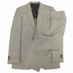 Janecostella zione エルメネジルド ゼニア Ermenegildo Zegna社製生地 スーツ セットアップ 千鳥柄 テーラード ジャケット ブレザー スラックス パンツ トラウザー 94YA7 グレー メンズ