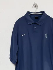 【NIKE】00s MLB シアトルマリナーズ ショートスリーブ ポロシャツ L 半袖 ナイキ 古着