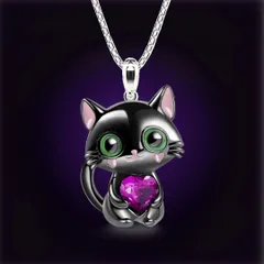 【在庫限り】【普通郵便発送】 ネックレス 猫 ピンク ジルコニア ネコちゃん キャット CAT  アクセサリー