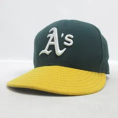 C■ニューエラ/NEWERA 59FIFTY AC Collection オークランド・アスレチックス グレーアンダーバイザー MLB 帽子 【7 3/8】緑黄/MENS■16【中古】