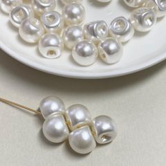 【30個】鈴丸ビーズ　ホワイト　10mm