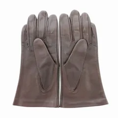 ジバンシィ GIVENCHY 美品 手袋 グローブ レザー ロゴ 茶