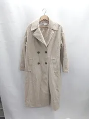 ◇ ⊇ ZARA ザラ シンプル ロング 長袖 ピーコート サイズXS ベージュ レディース E  【1412260022538】