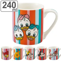 マグカップ 240ml 陶器マグカップ キャラクター （ ヒューイ バンビ プーさん ミニーマウス ミッキー チップ＆デール マグ コップ カップ 陶磁器 レンジ対応 食洗機対応 かわいい プレゼント ）