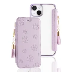 【人気商品】薄型 カメリア 軽量 財布型カバー アイフォン16 手帳携帯カバー ワイヤレス充電対応 財布 手帳型ケース iphone16 ハイセンス iphone16 iphone16 ストラップ付きケース 鏡 財布型 スマホケース メッキ加工 押し型の花柄