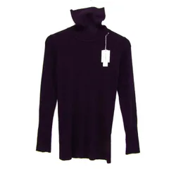 コムサイズム ニット 長袖 タートルネック ウール混 トップス レディース Lサイズ パープル COMME CA ISM