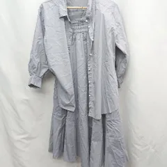 ◇ Θ JUSGLITTYジャスグリッティー シャツブラウス カットソー フレアスカート サイズ１ ブルー系 レディース E  【1505130004724】