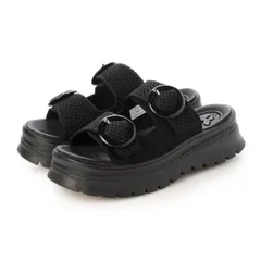 BOUQET オープントゥ ダブルベルト厚底 サンダル （BL/BL）