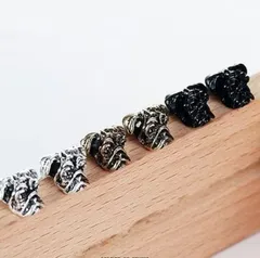 パグ ドッグ 両耳セット 犬 ピアス メンズ レディース ユニセックス シルバー/ゴールド/ブラック シンプル 動物 アニマル 金 銀 黒