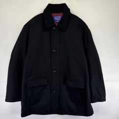 80s ブルックスブラザーズ ウールコート ラムレザー 黒 ピーコート 