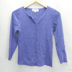 ◇ ROPE PICNIC ロペピクニック 長袖 リブニットカーディガン サイズ38 パープル レディース E  【1406180109387】