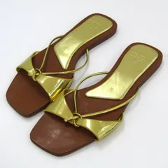 ザラ サンダル メタリック ミュール フラット 靴 レディース 39サイズ ゴールド/ブラウン系 ZARA 【中古】