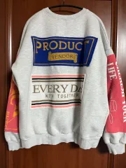 メランジュグレー パッチワーク パーカー