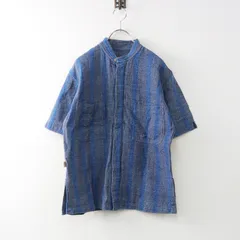 うさとの服 usaato ヘンプ 100 麻 トップス チュニック 藍染 ブルー