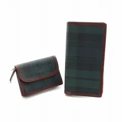 ポロ バイ ラルフローレン Polo by Ralph Lauren 長財布 ウォレット 2点セット ブラックウォッチ コインケース 小銭入れ PVC チェック柄 緑 グリーン 茶 ブラウン ■GY18 /MQのサムネイル