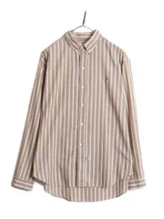 【お得なクーポン配布中!】 90s ポロ ラルフローレン ストライプ 長袖 ボタンダウン シャツ メンズ L 程/ オールド 長袖シャツ コットン ワンポイント マルチカラー BD