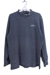 Callaway(キャロウェイ) 長袖モックネックシャツ 黒白ボーダー メンズ L 241-952556 ゴルフ用品 2505-0849 中古