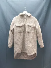 ◇ earth music&ecology フロントボタン ポケット ポリエステル 無地 長袖 ジャンパー サイズＦ ブラウン レディース E 1 【1304050048173】