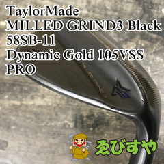 狭山■【中古】 ウェッジ テーラーメイド MILLED GRIND3 Black 58SB-11 Dynamic Gold 105VSS PRO S300 58[9803]