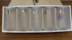 涼し網　グラス5客セット　岸本硝子　箱入り　未使用品
