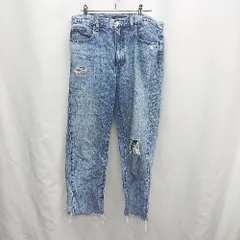 ◇ Θ UNIQLO ユニクロ ダメージ加工 デニムパンツ サイズ28(71㎝) ブルー系 メンズ E  【1410290027714】