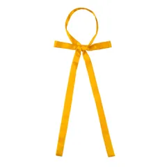 Allegra K スクールリボン 制服リボン リボンタイ 無地 ネクタイ ボウタイ 蝶ネクタイ 女子高校生 制服 イエロー Free Size