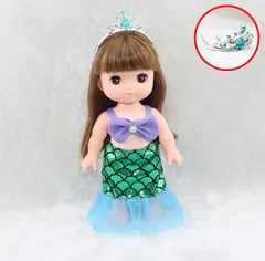 E様専用　同梱割あり　ソランちゃん服　メルちゃんプリンセスドレス　人魚姫　水着　ドール服　ティアラ付き