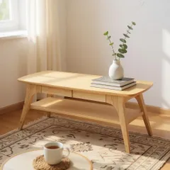 送料無料！　E　 洗練されたデザインと機能性を両立！木目調 センターテーブル (幅110cm)