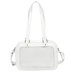 [HARGIO] 痛バッグ 痛バ 痛バック トート トートバッグ スクールバッグ ショルダー ショルダーバッグ 推し活 オタ活 地雷系 オタク 黒 ブラック 白 ホワイト (ホワイト) [ホワイト]