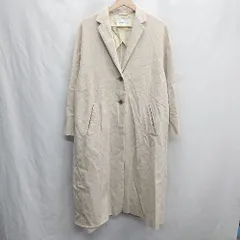 ◇ ⊂ ADAM ET ROPE アダムエロペ 麻混合 長袖 コート サイズF ベージュ系 レディース E  【1412260049177】