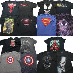 古着卸 まとめ売り マーベル DCコミック 半袖Tシャツ 15枚セット (メンズ XL ) ブラックパンサー キャプテンアメリカ ヴェノム 古着 NA1726