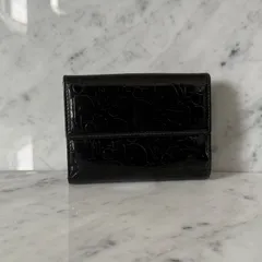 Christian Dior クリスチャンディオール 二つ折り財布 トロッター ブラック 黒 エナメル コンパクト ロゴ