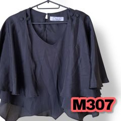 Dress Lab(ドレスラボ)　シフォンボレロ付　キャミソール風ノースリーブトップス　黒色　Ｌサイズ　レディーストップス　管理M307