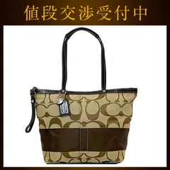 コーチ トートバッグ ec-21962 ベージュ ブラウン シグネチャー