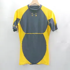 ◇ ⊂ UNDER ARMOUR アンダーアーマー ブランドロゴ 半袖 カットソー サイズ表記なし ネイビー イエロー系 メンズ E  【1503050020305】