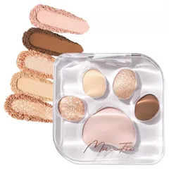 ミルフィー ミャオパウズ アイシャドウパレット(07 ひとみしり) 猫 5色 アイメイク アイシャドウ コスメ ラメ MilleFee 肉球パレット 1