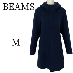 ★美品 BEAMS ビームス ネイビー フードロングコート Mのサムネイル