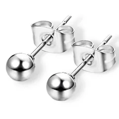 【数量限定】2個 両耳用 ボールピアス 丸玉ピアス ペア シンプル 男女 レディース メンズ シルバー 金属アレルギー ボール 丸玉 ピアス swars