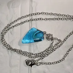 シーグラス風、ガラスネックレス