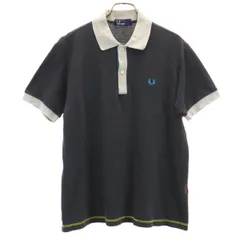 FRED PERRY フレッドペリー 日本製 半袖 ポロシャツ L チャコールグレー 鹿の子 メンズ 古着