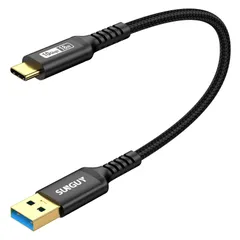 【新着商品】SUNGUY USB Type C ケーブル 0.3M USB3.1 Gen2 10Gbps データ転送 タイプ c 3A高速充電 USB-A to USB-C 短い 30cm 金メッキコネクタ Android Auto対応 ナイロン編み 高耐久性