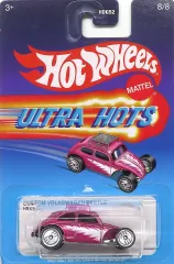 【中古】ミニカー 1/64 CUSTOM VOLKSWAGEN BEETLE(ワインレッド) 「Hot Wheels ULTRA HOTS」 [HRX15]