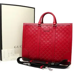 グッチ グッチシマ 2WAYバッグレザー レッド トートバッグ 直営店購入品