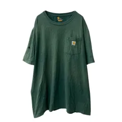 Carhartt 半袖 ポケットTシャツ XL グリーン フェード カーハート ビッグサイズ ロゴ 古着卸 アメリカ仕入 a705-6108